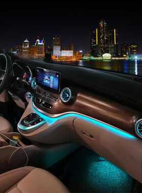 适用奔驰V级V260威霆改装氛围灯w447升级原厂车内气氛灯涡轮出风