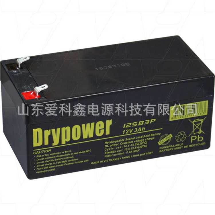 Drypower蓄电池 12SB3P 12v3ah 铅酸免维护蓄电池