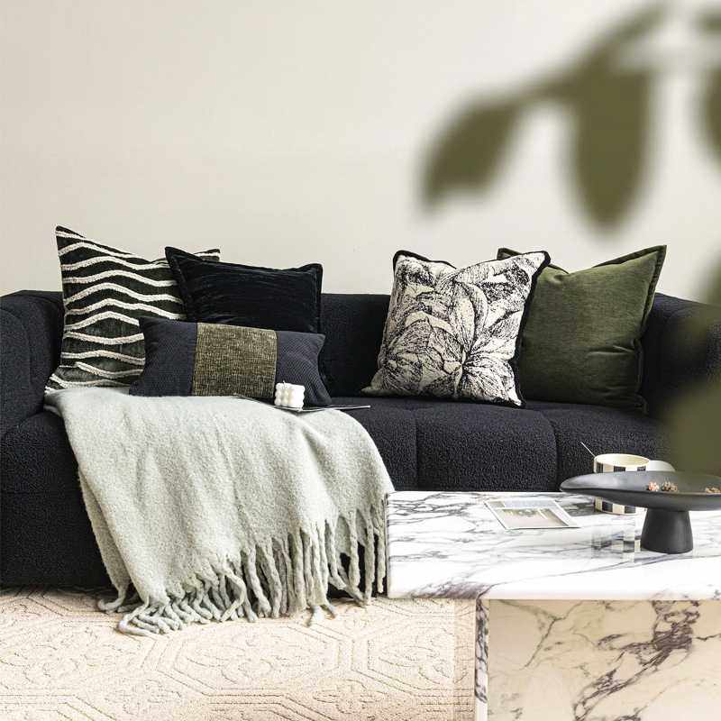 复古绿黑白羊毛大花靠垫套轻奢法式复古风客厅沙发样板房抱枕,农机/农具/农膜,其它农用工具,淘宝优惠券,粉丝福利购,淘宝优惠卷