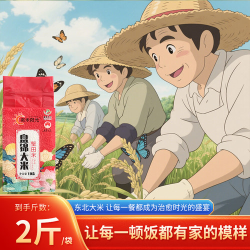 东北盘锦大米2斤装2025年新日期从黑土地到餐桌颗粒饱满粒粒分明