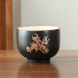 个人Z大号主人 活动礼品陶瓷茶盏大容量十二生肖功夫茶杯单杯套装