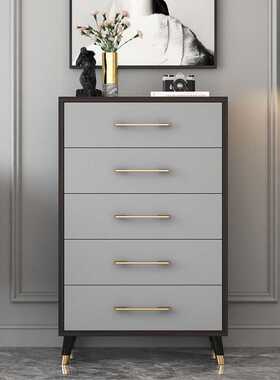 fLE北欧五斗柜轻奢卧室储物简约现代客厅灰色多层收纳极简意式五