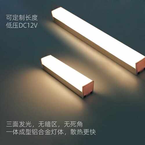 LED长条灯 装饰灯 橱柜灯 地柜灯 地脚线灯 外置明装12V总统灯具