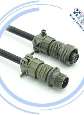 美军标连接器 全金属绿色组装2芯3芯工业航空插头