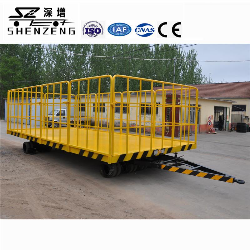 15吨护栏拖车农用拖车厂内转运大板车带护栏平板转运挂车