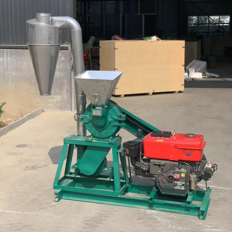 10马力柴油粮食磨粉机稻壳酒糟粉碎机鱼干鱼刺粉碎机