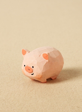 手工木雕创意饰品摆件装饰治愈系书包猪事皆宜可爱小物品