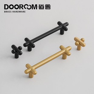 道鲁加减乘除个性创意符号把手简约衣柜门拉手橱柜抽屉黄铜拉手
