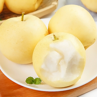 【晁然直播】河北皇冠梨包邮新鲜梨水果脆甜多汁当季5斤雪梨