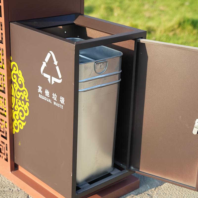 新中式古典景区分类垃圾桶户外古镇园林不锈钢垃圾箱室外果皮箱