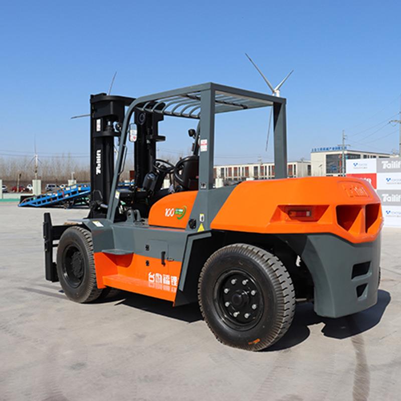 重型大吨位新能源锂电动叉车10吨工业作业用车6轮平衡重大升高车