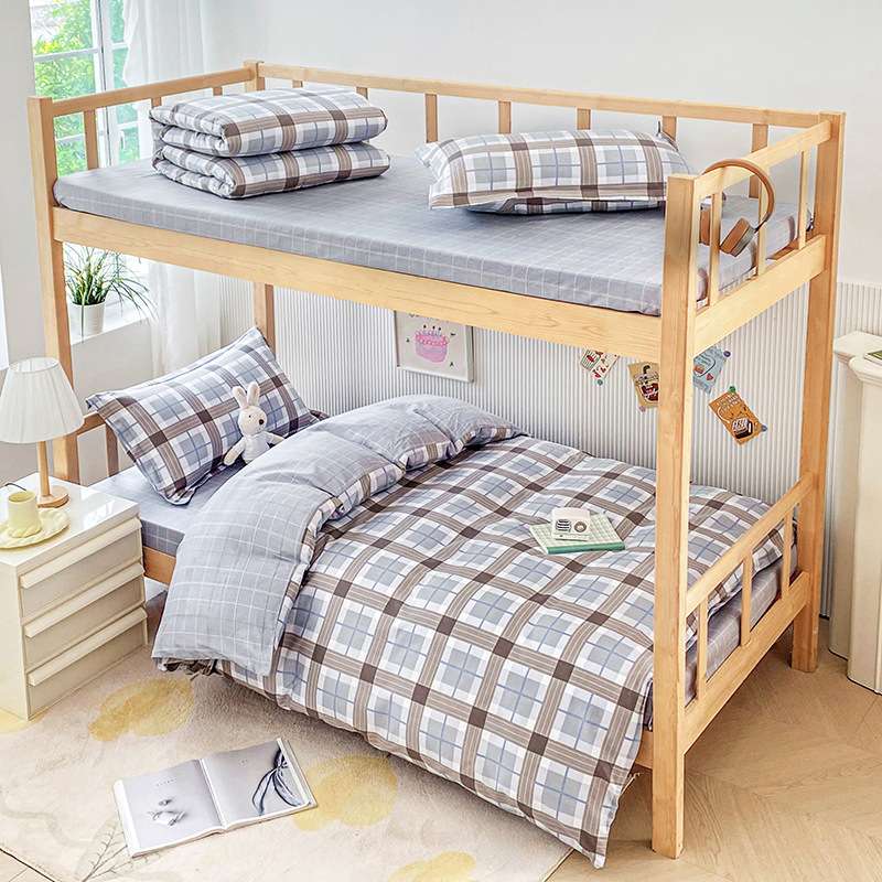 纯棉学生宿舍三件套床上被芯上下铺单人床全棉床单被套被褥六件套