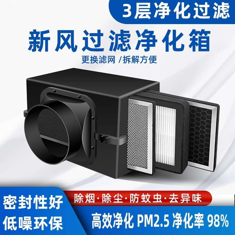 新风系统室内空气净化箱过滤器PM2.5前置除尘净化器过滤箱除灰尘