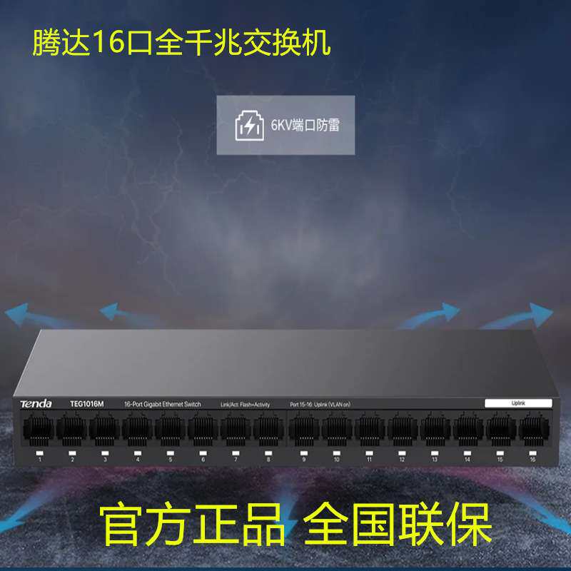 16口24口千兆网络交换机钢壳企业监控工程监控分线器分流器