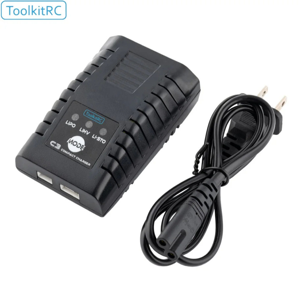 航模ToolkitRC C3平衡充电器 2S 3S 25W LiPo LiHv简易通用AC输入 - 实物图
