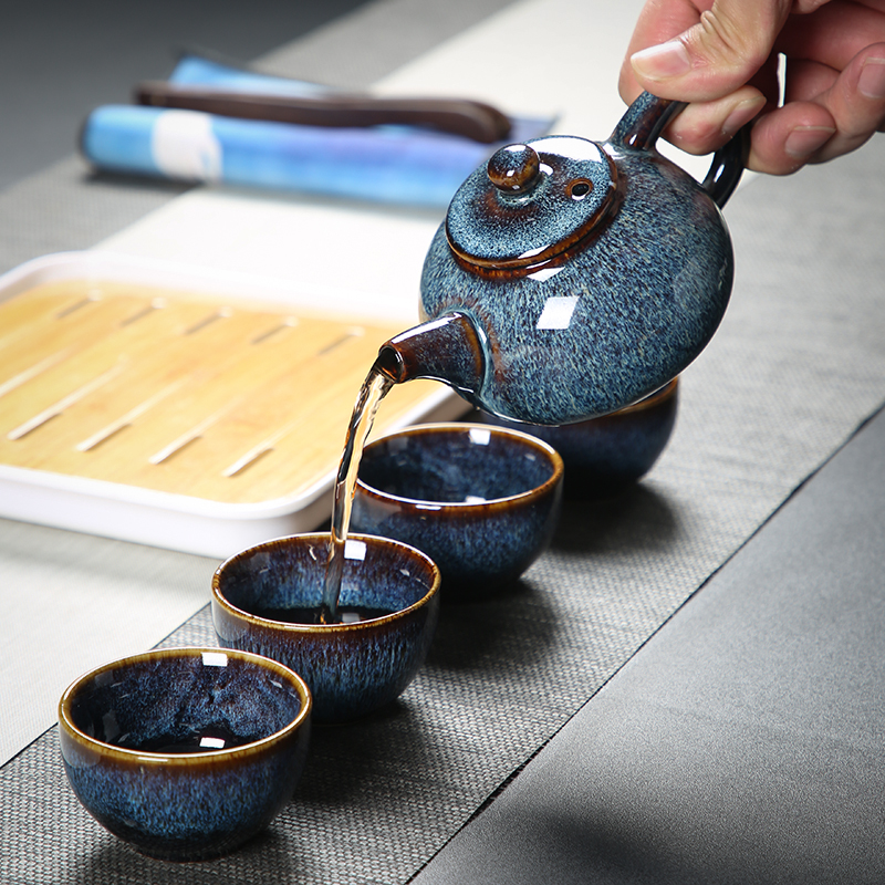 整套功夫小茶具套装家用单人简约现代日式酒店客房宿舍泡茶茶杯J