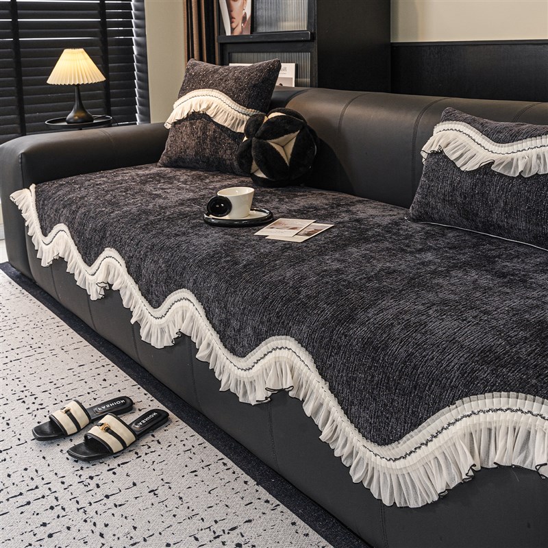 四季中性沙发坐h垫2025新款高端防滑直排真皮沙发坐垫套布毛巾套