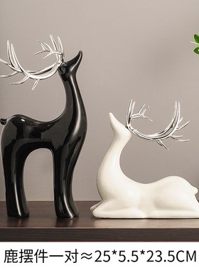 轻奢高档福鹿红酒架酒柜现代客厅装饰摆件玄关餐T边柜乔迁新居礼