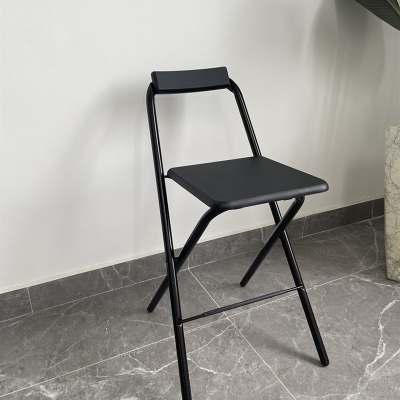 60坐高吧台椅酒吧椅子靠背家z用折叠高脚凳前台收银柜台高脚折叠