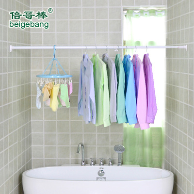 宿舍柜子可伸缩衣柜挂衣杆子免打孔阳台卫生间浴室撑杆晾衣杆加厚