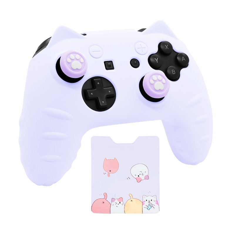Switch pro1代手柄保护套猫耳软壳送贴纸游戏配件NsPro硅胶套摇杆帽