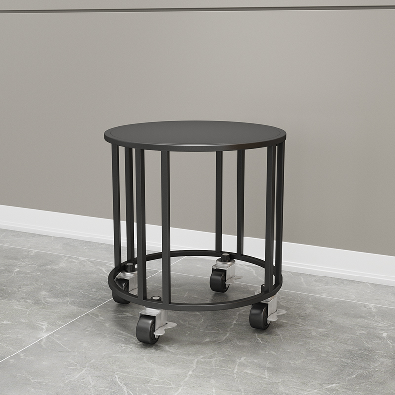 简约落地式客厅圆形铁艺花架 地面特大号花盆架R带轮可移动置物架