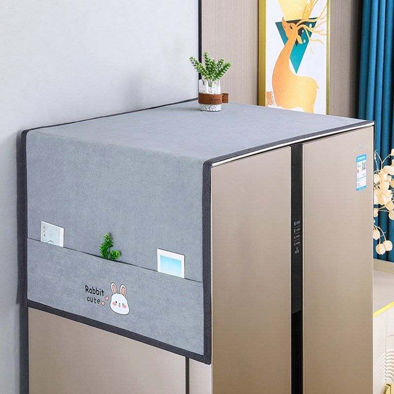 新款防滑冰箱防尘盖布双开门单开门洗衣机防尘罩T盖巾可收纳冰箱