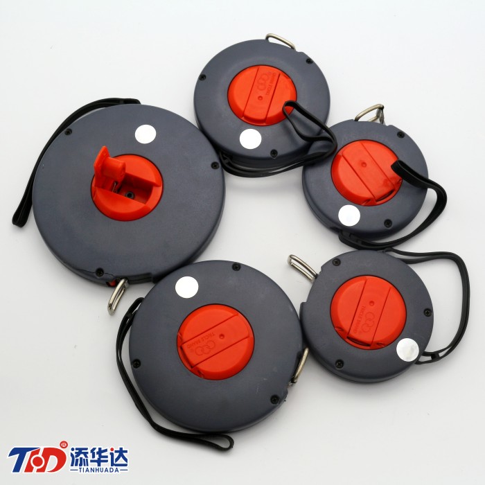 三圈牌塑料壳盒式钢卷尺 盘尺长钢尺10米15米20米3R0米50米50m包