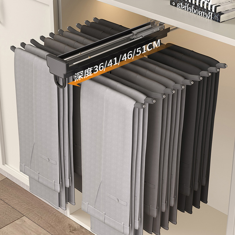 裤架伸缩多功能衣柜内置滑轨抽屉式家用侧装顶装裤抽挂Z裤五金配