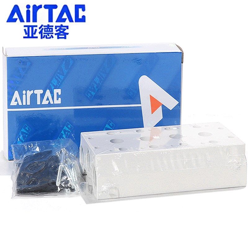 亚德客汇流排4V 5V电磁阀底座100M-200M1F-300M-400M2-3-4-5F底板