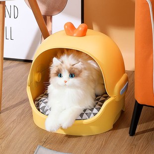 猫窝塑料四季 狗窝床宠物用品 通用半封闭式 猫咪别墅可拆洗春夏四季