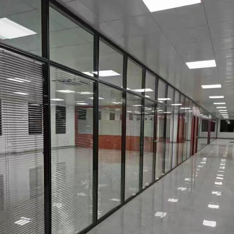 重庆办公室玻璃隔断定制铝合金钢化玻璃隔断墙隔音中空百叶隔断