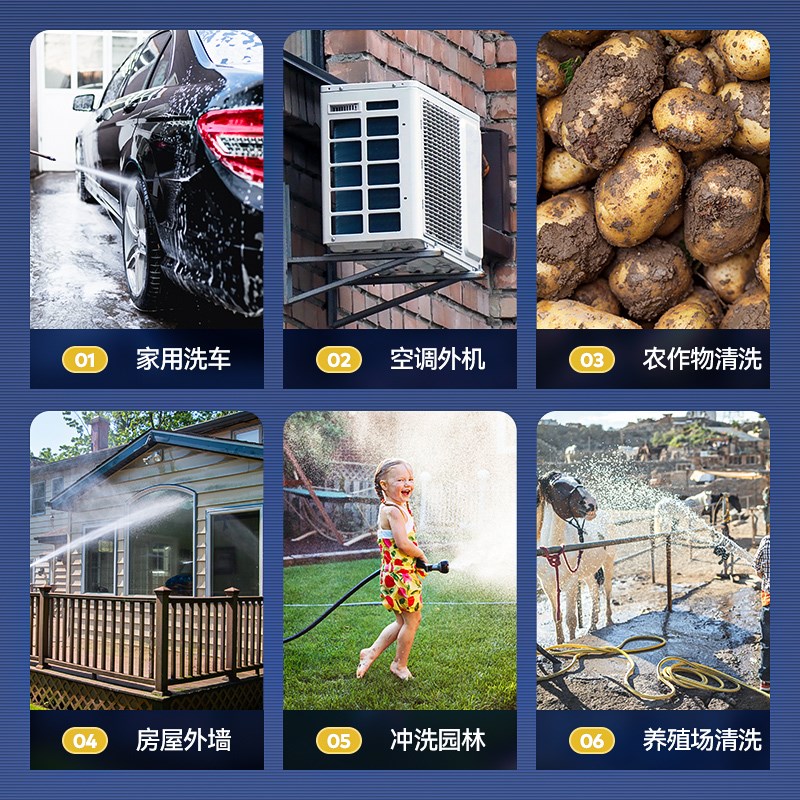 指南车高压洗车机220V家用大功率洗车水泵可调压力刷车水枪清洗机