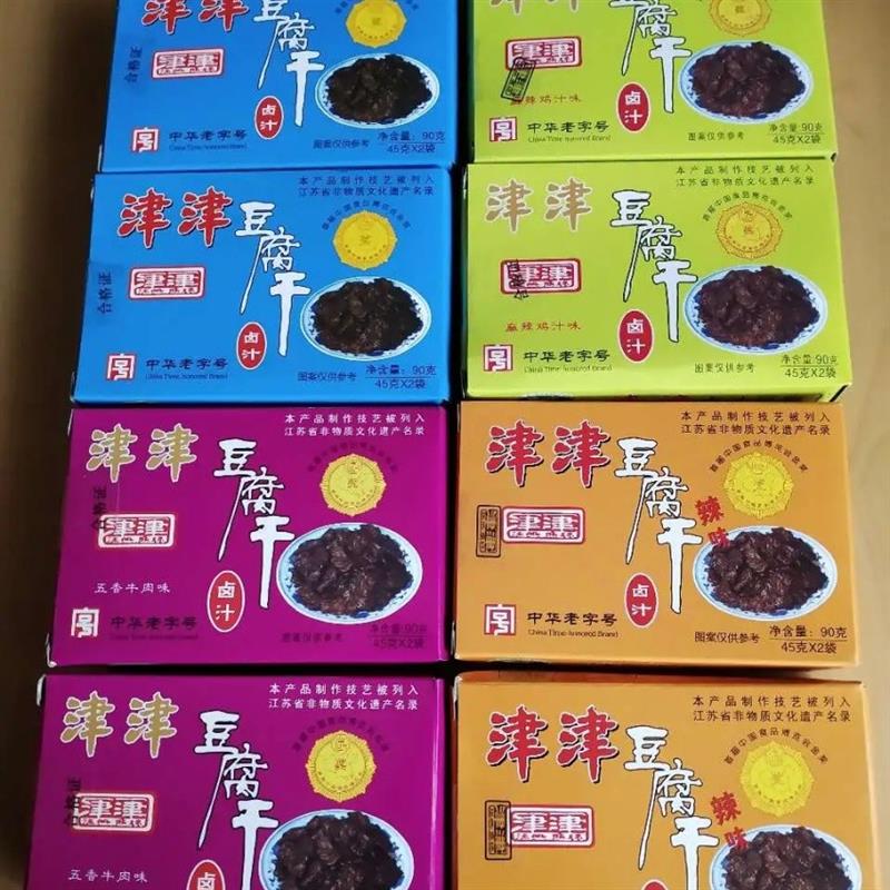 津津豆腐干苏州特产蜜汁甜辣豆干素食中华休闲食品零食小吃90g*4