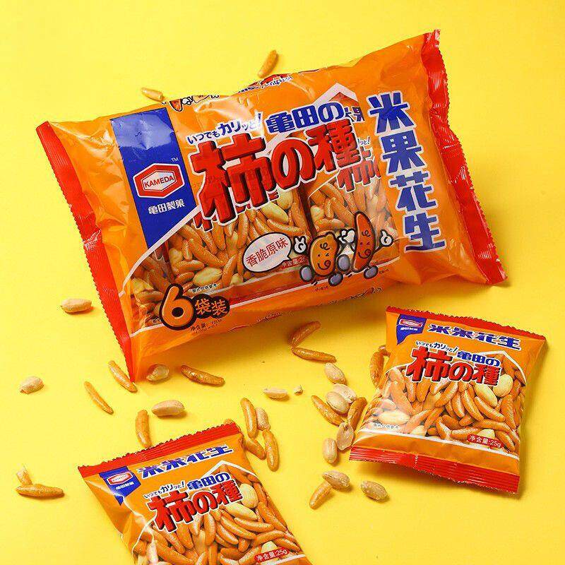 日本柿子种龟田制果米果花生零食混合小包装每日坚果辣味芥末
