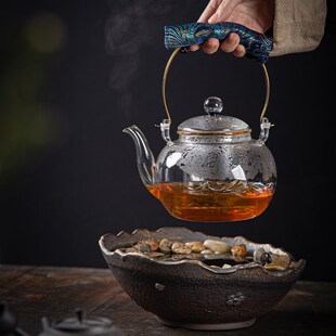 日式 电陶炉套装 一套家用煮茶壶煮茶器室内网红静音烤茶围炉煮茶