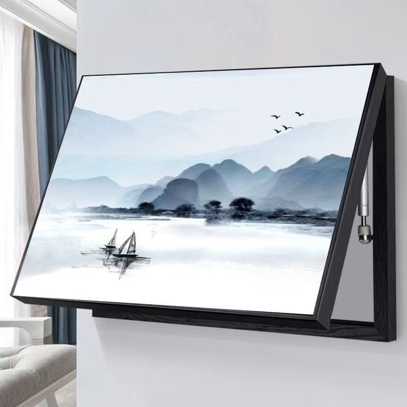 电表箱装饰画客餐k厅墙电闸箱配电箱盖板挂画山水免打孔悬挂竖版