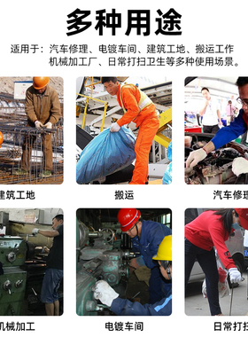 120双手套劳保k耐磨工作防滑白色工地干活棉纱线汽修加厚尼龙手套