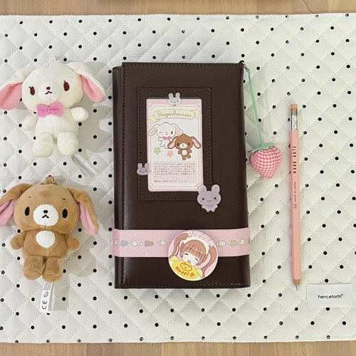 复古深棕三折A6活页手账本高颜值