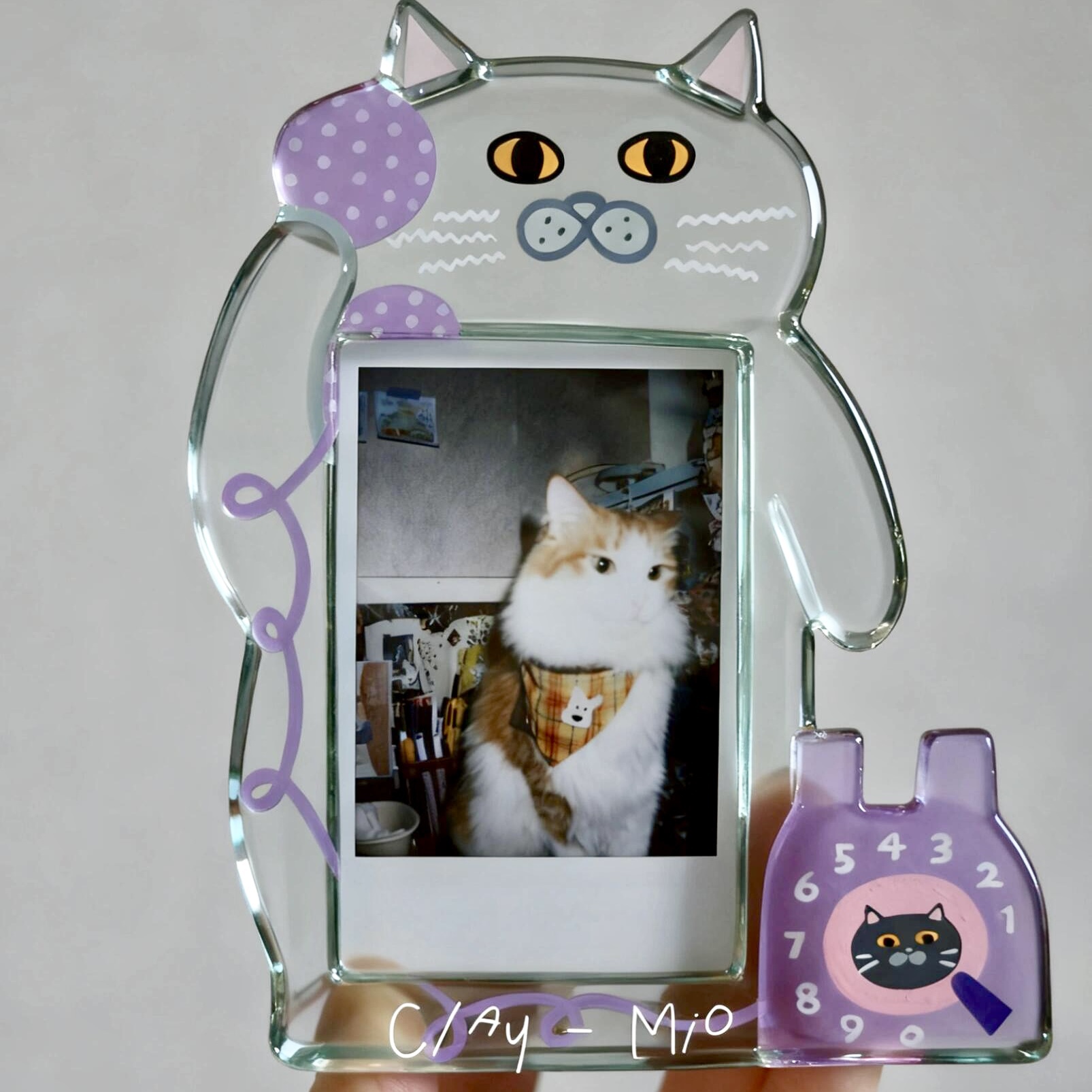 可爱小猫亚克力相框摆件
