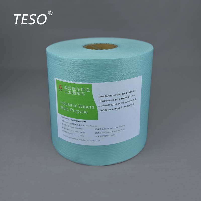 厂家供应处理白色工业擦拭纸 轨A道 汽车喷漆除尘纸表面绿色大卷