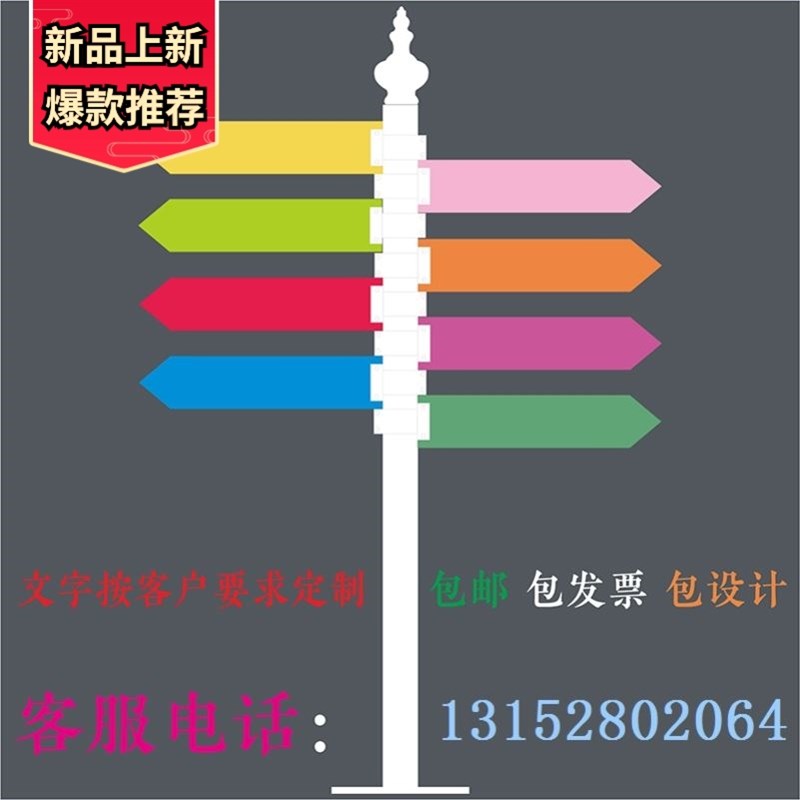 导向牌户外指路i牌立式景区标识牌新款分流道路指引牌小区指示