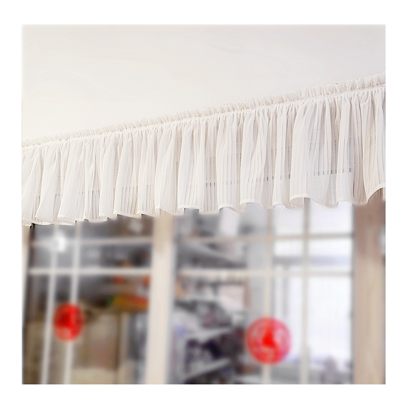 简约百叶竖条e白纱幔帘头自粘魔术贴帷幔卧室窗帘落地飘窗装饰帘