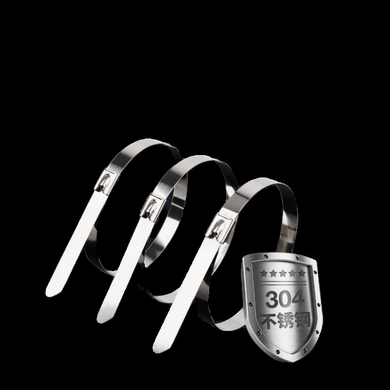 黑色304喷塑不锈钢扎带4.6mm/8mm自锁束M线带桥架电缆金属扎丝船