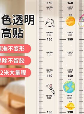 身高尺透明墙贴不伤墙卡通贴儿童身高门贴测量尺标准身身高贴