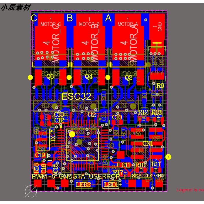 STM32F103c8t6方案无感无刷电机设计资料 包含原理图+PCB+源码