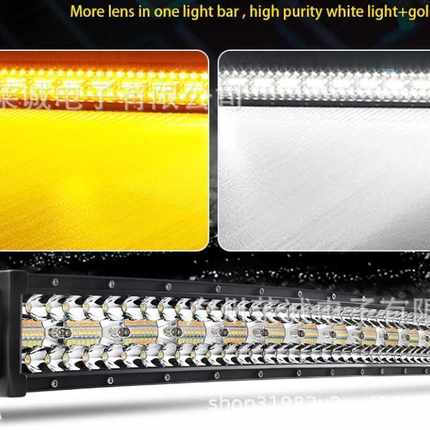 厂家直供 爆款工作长条灯LED汽车灯 越野车led长条灯弯款白黄爆闪