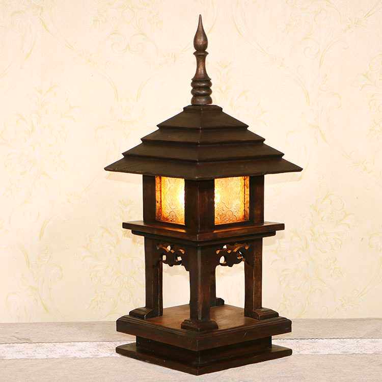东南亚实木灯具 泰国进口复古户外防雨庭院灯草坪灯花园灯仿古灯
