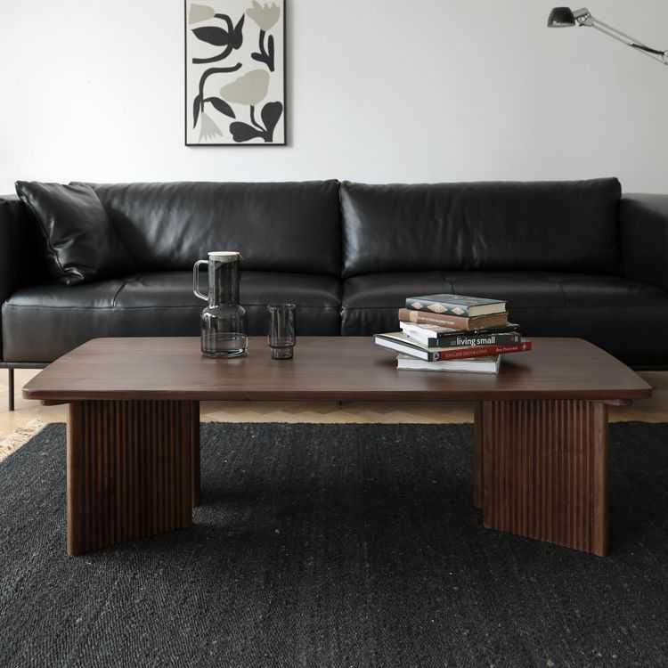 北欧全实木茶几客厅家用小户型原木小茶台现代简约黑胡桃木小茶桌