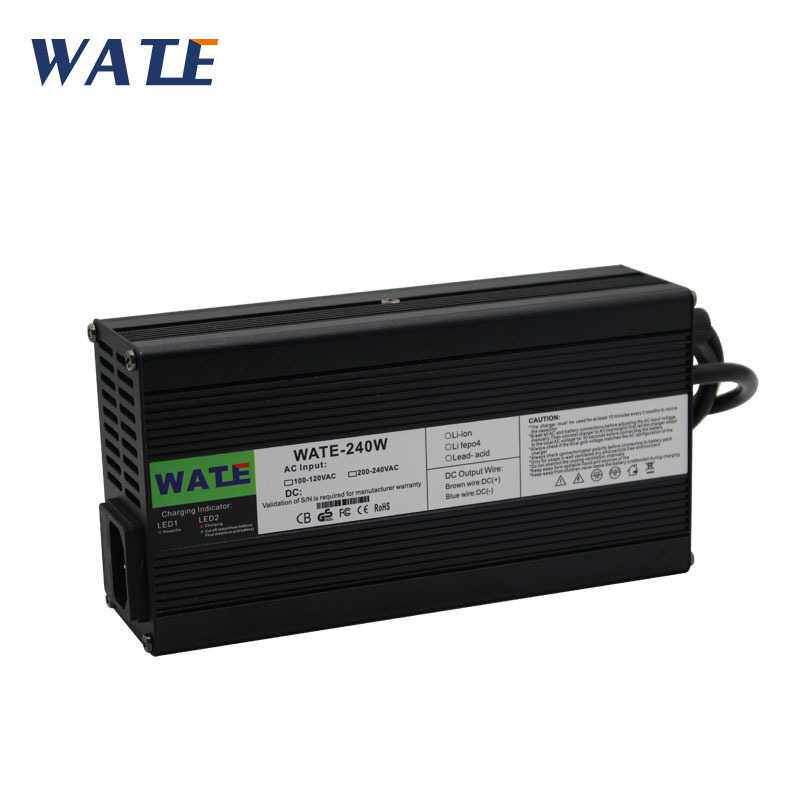 WATE 37.8V4A充电器 9S 33.3V锂电池充电器 黑色铝壳带风扇